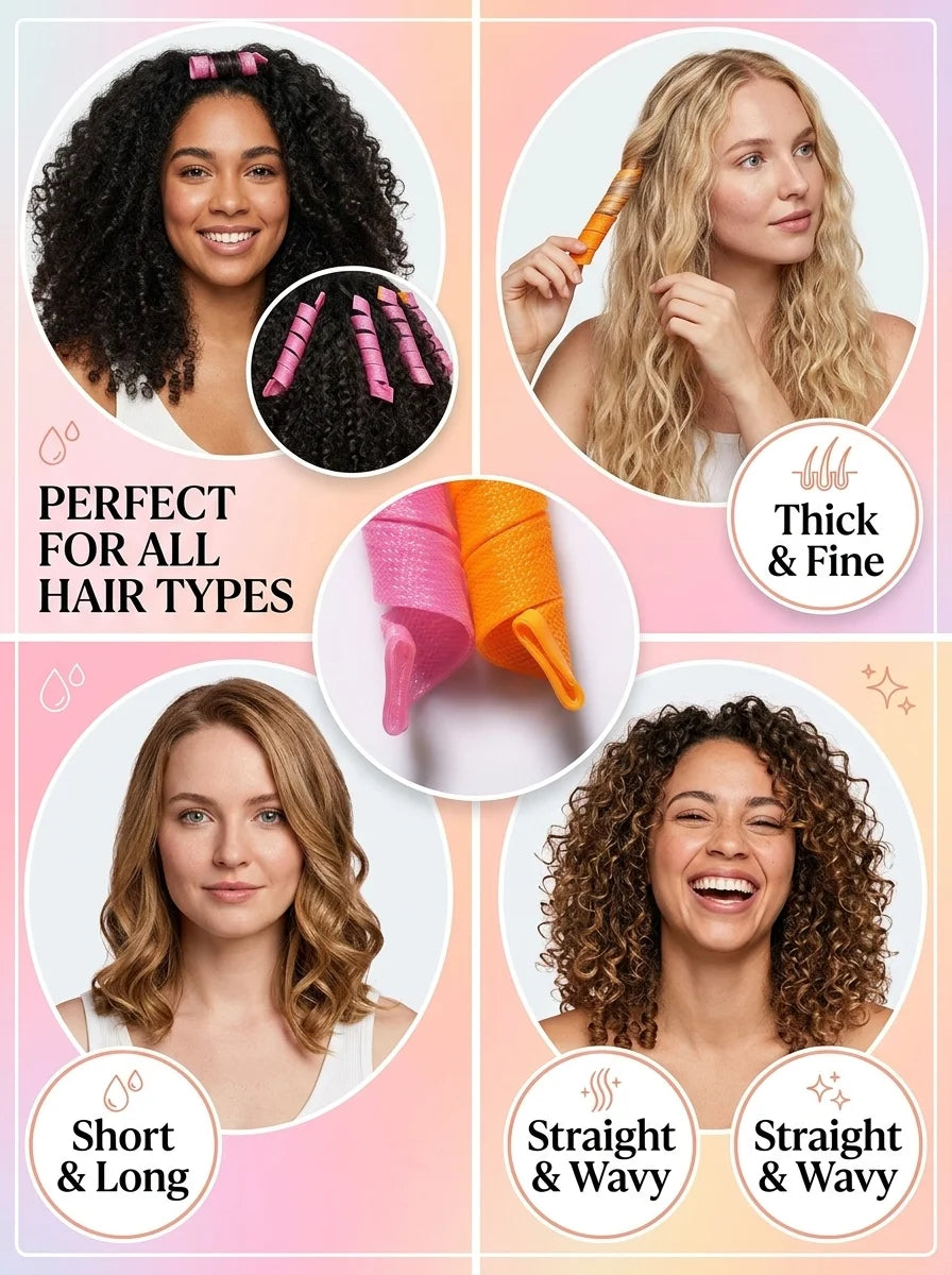 Heatless Spiral Hair Rollers
